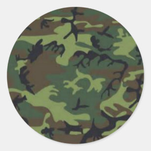 Dark camouflage classic round sticker