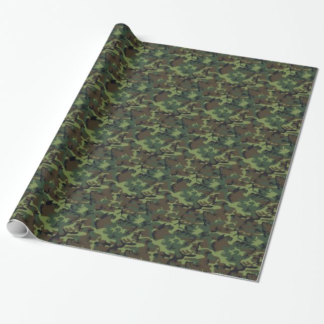 Dark camouflage wrapping paper (Unrolled)