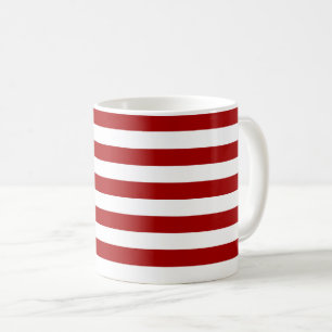 Dark Candy Apple Red and White Stripes Coffee Mug