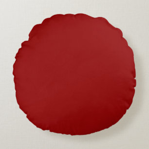 Dark Candy Apple Red Solid Color  Round Cushion