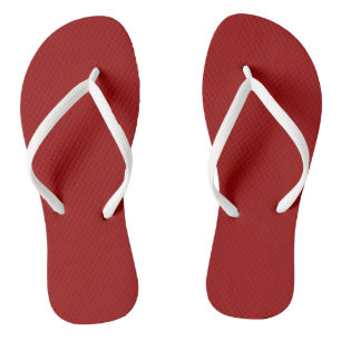 Dark Candy Apple Red Solid Colour Flip Flops
