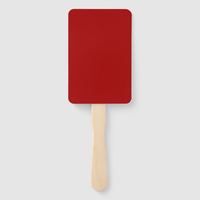 Dark Candy Apple Red Solid Colour Hand Fan (Back)