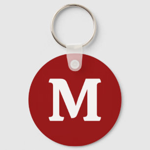 Dark Candy Apple Red Solid Colour Key Ring