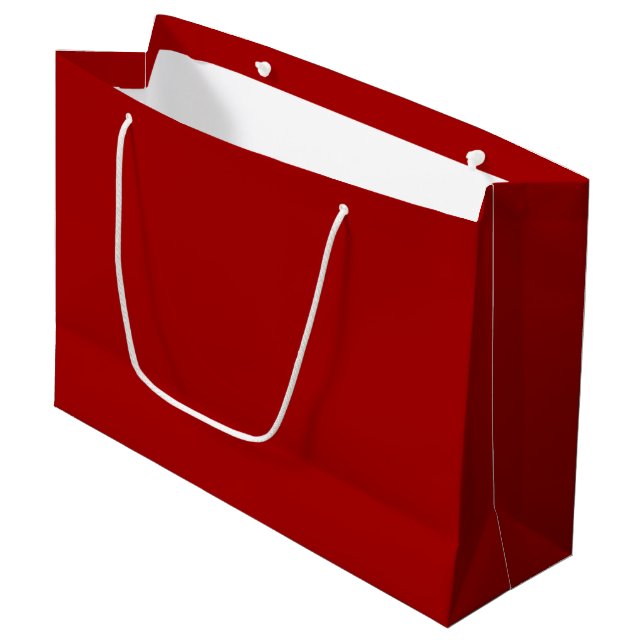 Dark Candy Apple Red Solid Colour Large Gift Bag (Front Angled)