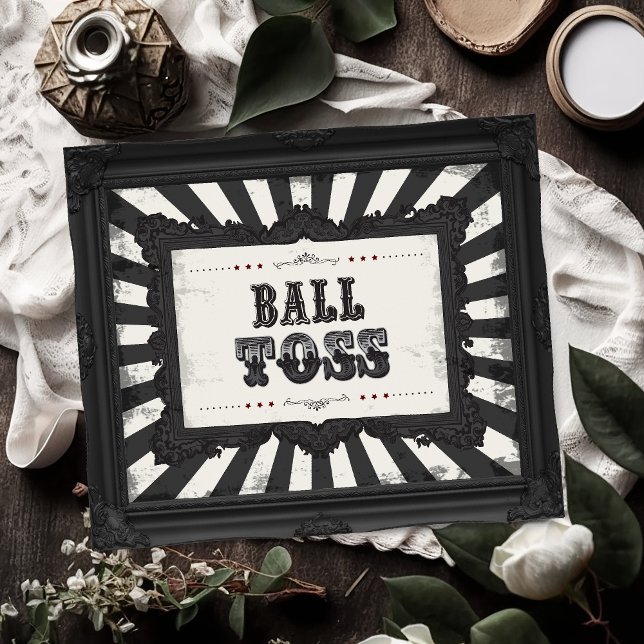 Dark Carnival Psycho Circus Ball Toss Game Sign (Creator Uploaded)