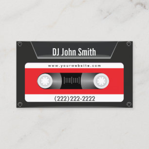 Dark Cassette Tape Music DJ Business Card