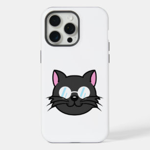 Dark Cat Black Cat Grey Cat Wearing Glasses iPhone 15 Pro Max Case