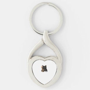 Dark Cat Coffee With Skull Mug Oversized T-Shirt Key Ring