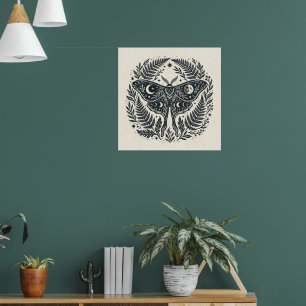 Dark Celestial Death's Head Moth Mystical Art Prin Poster