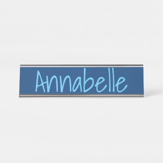 Dark Cerulean Desk Name Plate (Front)