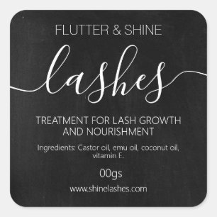 Dark Chalkboard Eyelash Eyebrow Thickener Square Sticker