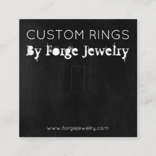 Dark Chalkboard Ring Display Jewellery Packaging Square Business Card