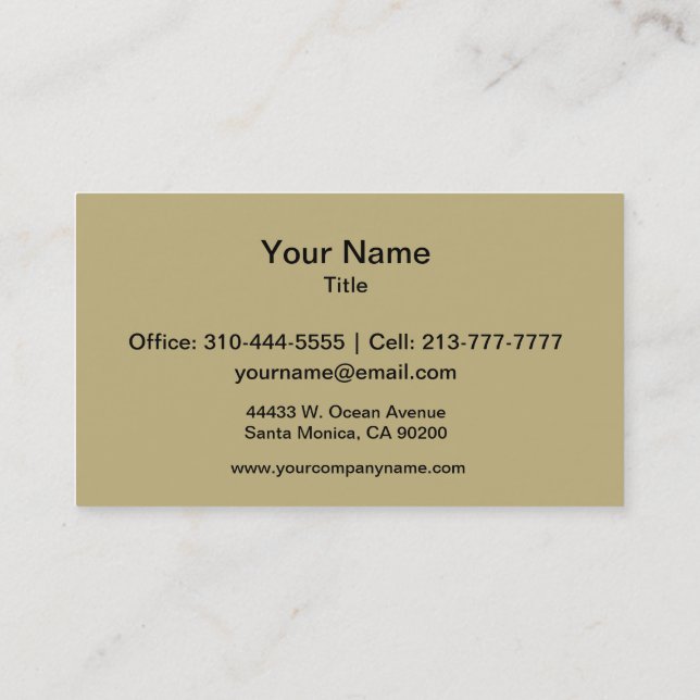 Dark Champagne Solid Colour Business Card (Back)