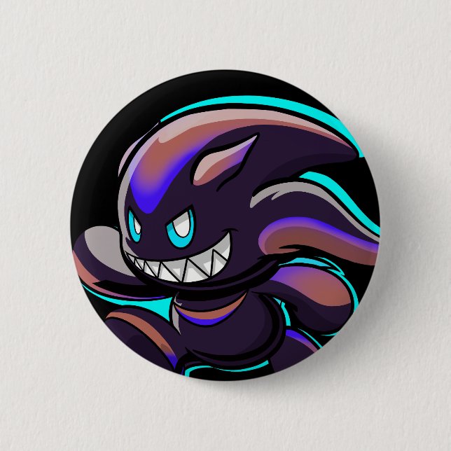 Dark Chao - Running - Swimming Variant Custom Art 6 Cm Round Badge (Front)