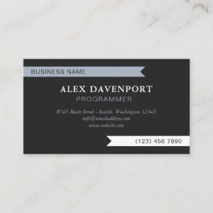 Dark Charcoal Grey Guidon Pennant Any Profession Business Card