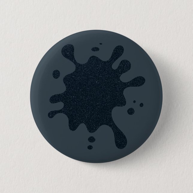 Dark Charcoal Ink Splatter Button – Customisable (Front)