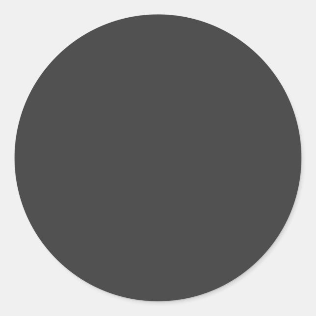 Dark Charcoal Solid Colour Classic Round Sticker (Front)