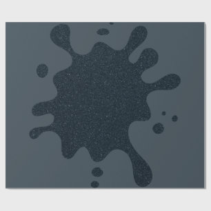 Dark Charcoal Splash Wrapping Paper – Customisable