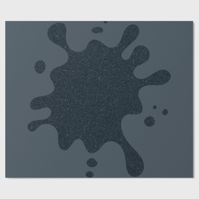 Dark Charcoal Splash Wrapping Paper – Customisable (Flat)