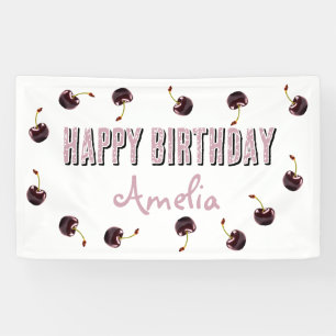 Dark Cherry Personalised Party Banner