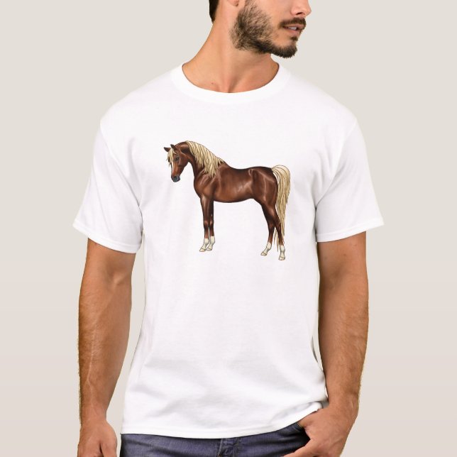 Dark Chestnut Flaxen Mane Egyptian Arabian Horse G T-Shirt (Front)