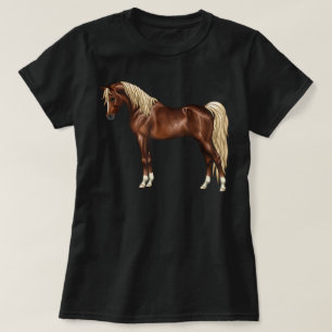 Dark Chestnut Flaxen Mane Egyptian Arabian Horse T-Shirt