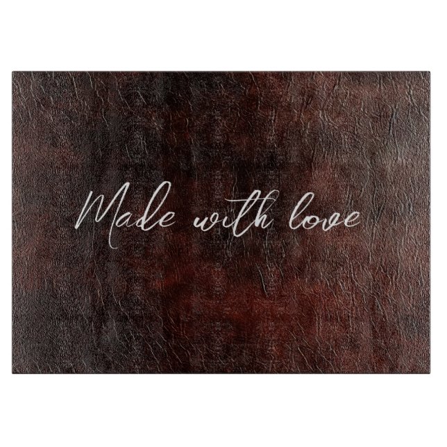 Dark Chocolate Brown Faux Leather  Cutting Board (Front)