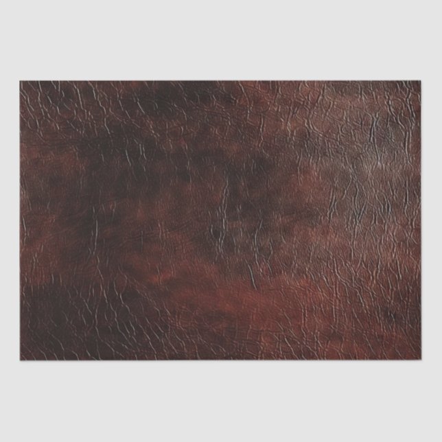 Dark Chocolate Brown Leather  Tissue Paper (Front)