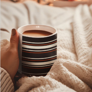 Dark Chocolate Brown Stripes Coffee Mug