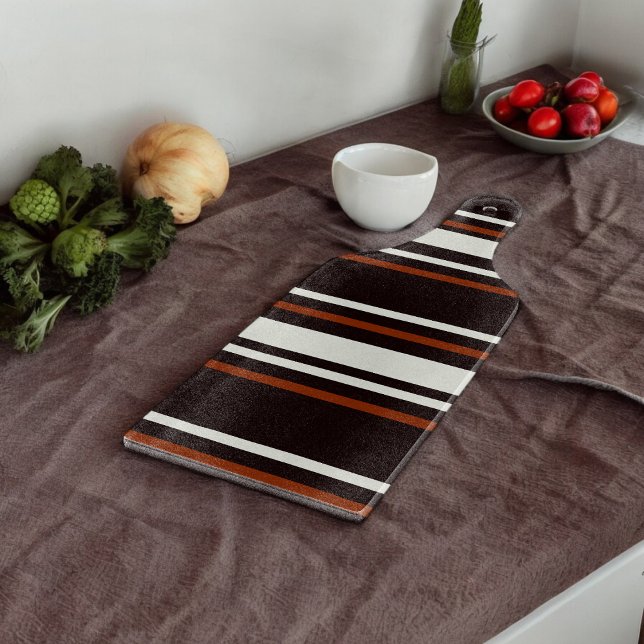 Dark Chocolate Brown Stripes Cutting Board (Chopping Board)