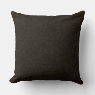 Dark Chocolate Brown Urban Circles Pattern Cushion
