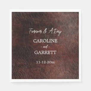 Dark Chocolate Brown Western Faux Leather Napkin