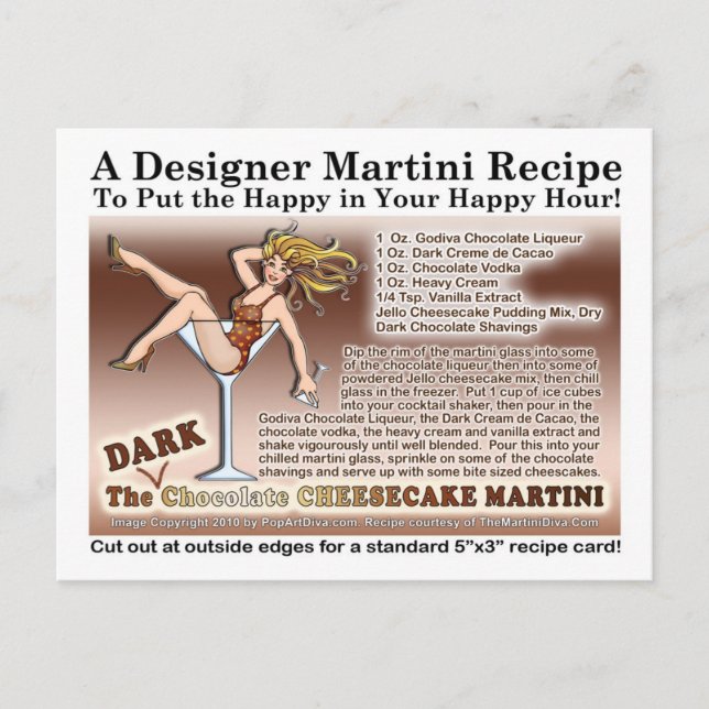 Dark Chocolate Cheesecake Martini Recipe Card (Front)