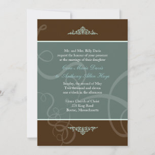 Dark Chocolate Classic Wedding Invitation