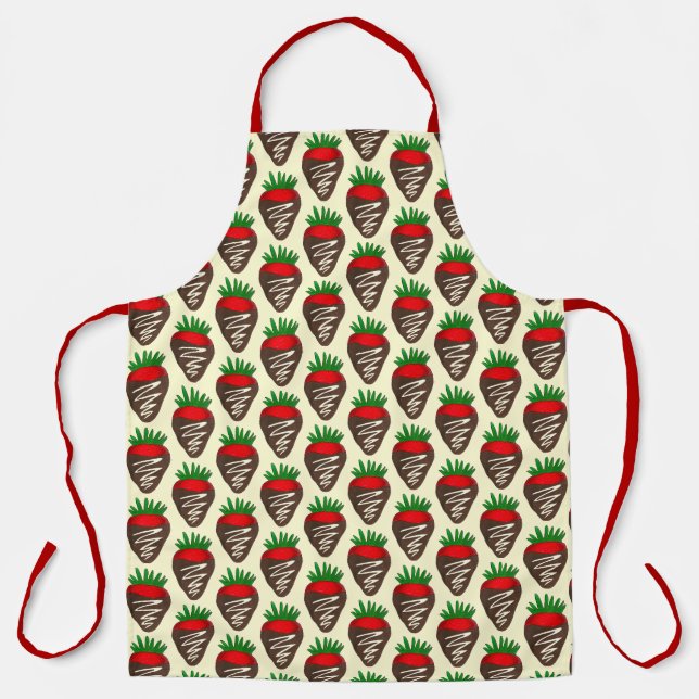 Dark Chocolate Covered Strawberry Dipped Fruit Apron (Front)