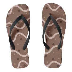 Dark Chocolate Drizzle and Sprinkles Pattern Flip Flops