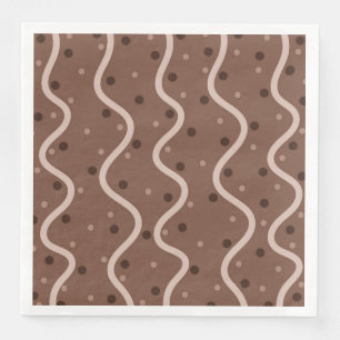 Dark Chocolate Drizzle and Sprinkles Pattern Napkin
