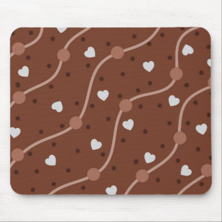 Dark Chocolate Heart Speckled Pattern Mouse Mat