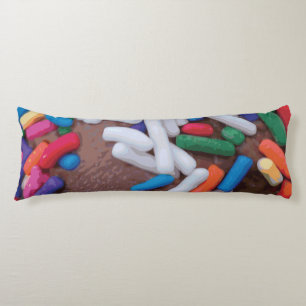 Dark Chocolate Ice Cream with Rainbow Sprinkles Body Cushion