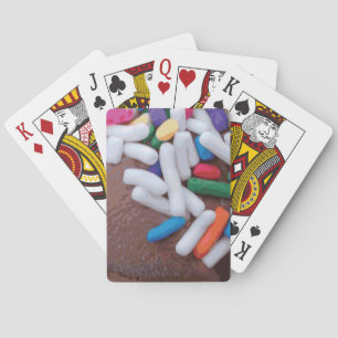 Dark Chocolate Ice Cream with Rainbow Sprinkles Playing Cards