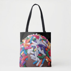 Dark Chocolate Ice Cream with Rainbow Sprinkles Tote Bag