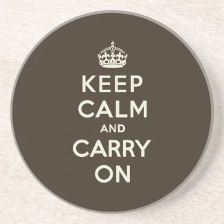 Dark Chocolate Keep Calm and Carry On Coaster