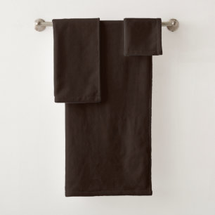 Dark Chocolate, Solid Brown, Dark Brown  Bath Towel Set