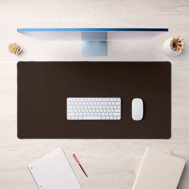 Dark Chocolate, Solid Brown, Dark Brown  Desk Mat (Office 1)