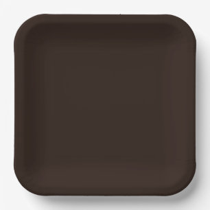 Dark Chocolate, Solid Brown, Dark Brown  Paper Plate