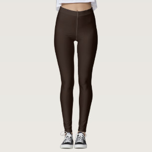 Dark Chocolate, solid dark brown  Leggings