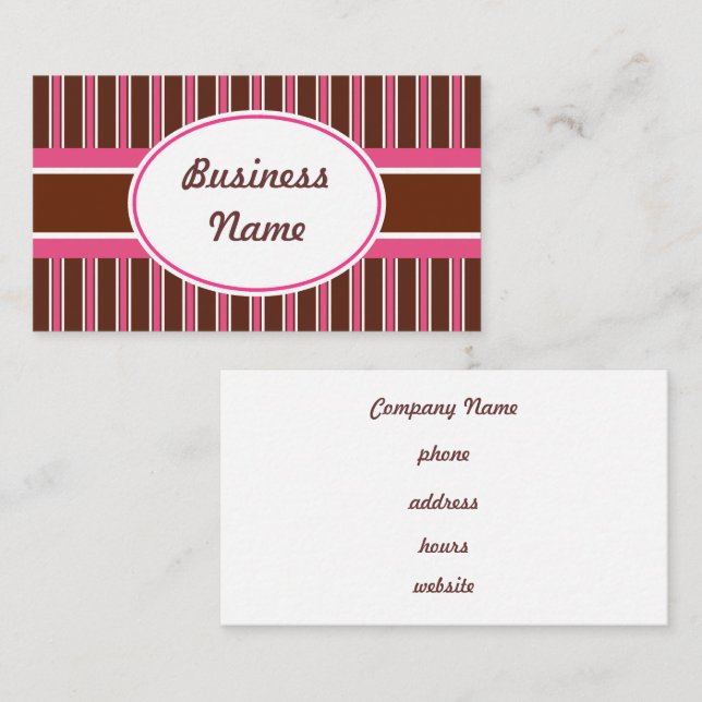 Dark Chocolate Stripes Business Card (Front/Back)