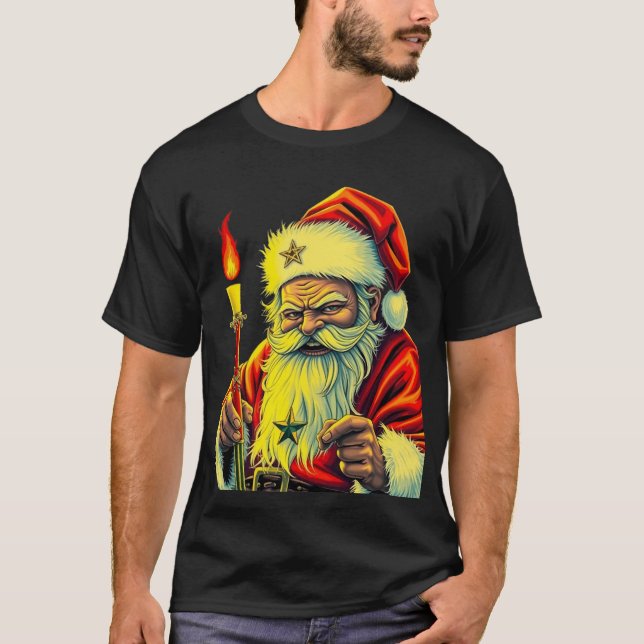 Dark Christmas Magic Santa T-Shirt (Front)