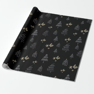 Dark Christmas Tress Wrapping Paper