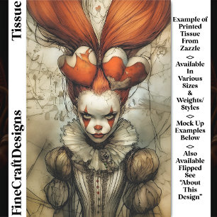 Dark Circus Queen Hearts Harlequin DZ2R Decoupage Tissue Paper